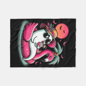 Ghost in Lifebuoy Flamingo auf einem Pool schwimme Fleecedecke (Vorderseite (Horizontal))