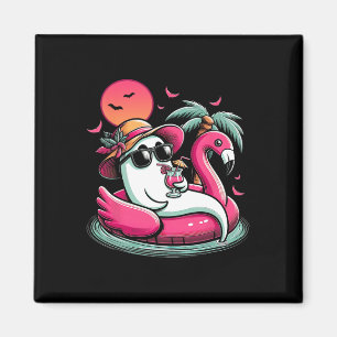 Ghost in Lifebuoy Flamingo auf einem Pool schwimme Magnet