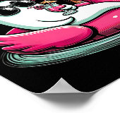 Ghost in Lifebuoy Flamingo auf einem Pool schwimme Poster (Ecke)