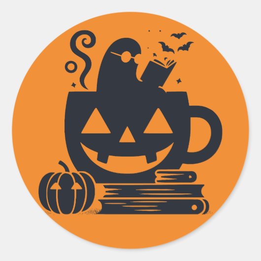 Ghost in Pumpkin-Tasse Sticker (Vorderseite)