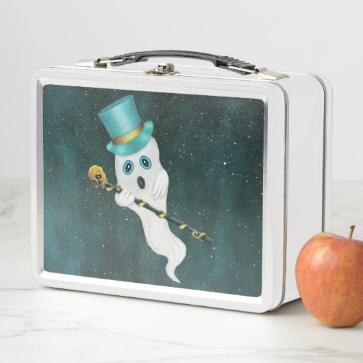 Ghost in Starry Night Sky Alberne Gesichtshaut Top Metall Brotdose (Beispiel)