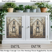 Ghost in the Window, Haunted House DZ7R Decoupage  Seidenpapier