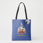 Ghost Jack-O' Lantern Full Moon Stars Halloween Tasche (Vorderseite)