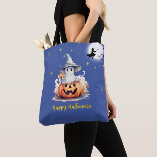Ghost Jack-O' Lantern Full Moon Stars Halloween Tasche (Von Nahem)