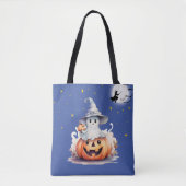Ghost Jack-O' Lantern Full Moon Stars Halloween Tasche (Vorderseite)