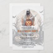 Ghost-Jack-O-Lantern-Halloween-Party Einladung (Vorne/Hinten)