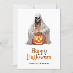 Ghost Jack O’Lantern Happy Halloween Card Feiertagskarte