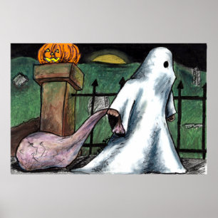 Ghost Jack O' Lantern Kostüm Friedhof Candy Poster