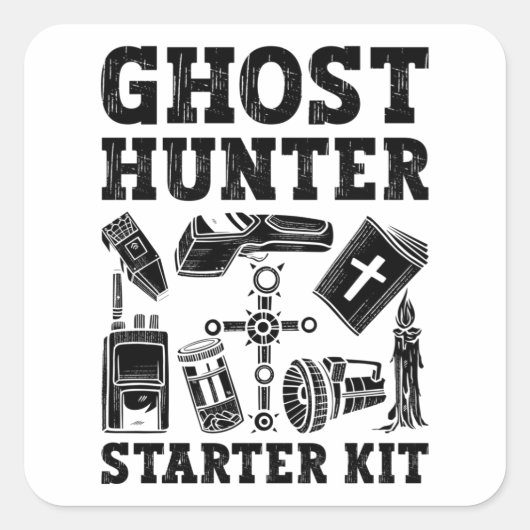 Ghost Jäger Starter Kit Paranormal Quadratischer Aufkleber (Vorderseite)