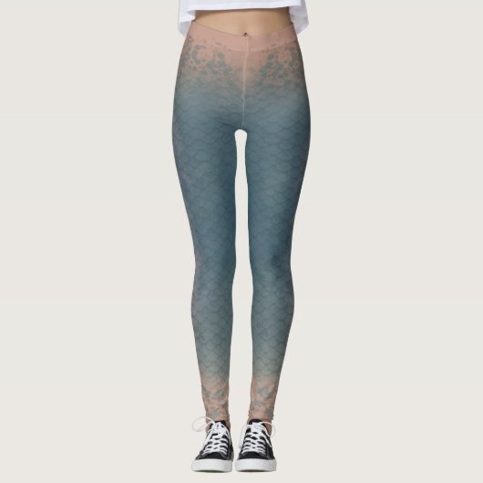 Ghost Jelly Mermaid Maßstab gemischt Taille Leggin Leggings (Vorderseite)
