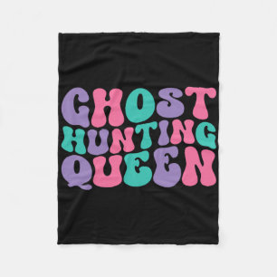 Ghost Junting Queen Womens Ghost Hunter Retro Vint Fleecedecke