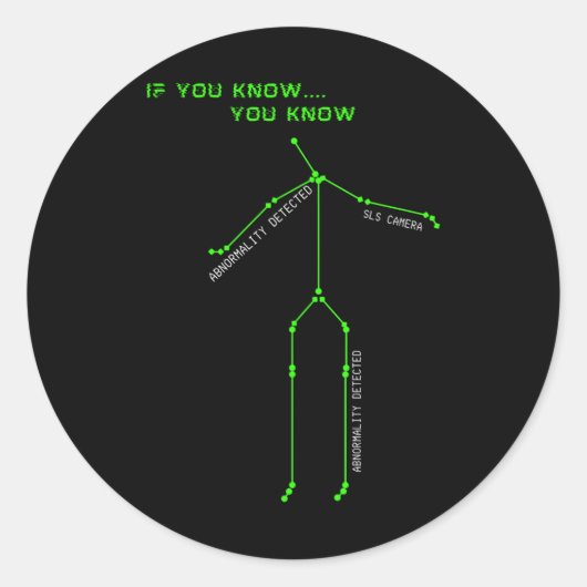 Ghost Junting Sls Camera Stick Man Novelty Spooky Runder Aufkleber (Vorderseite)