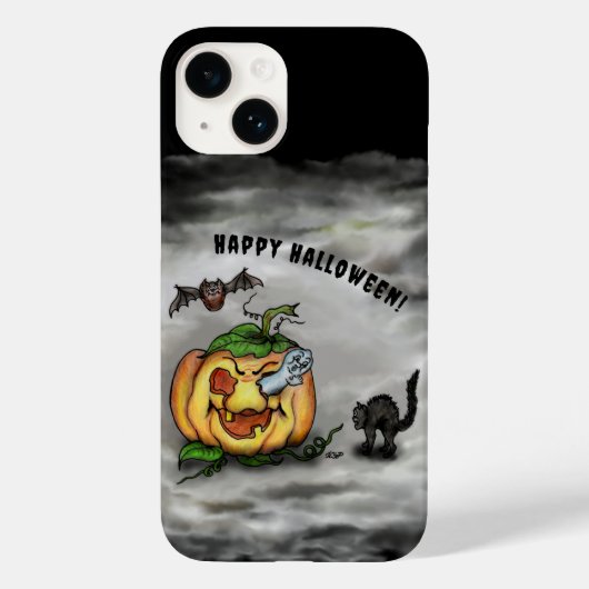 Ghost , Katze , Bat and Pumpkin , Glückliches Hall Case-Mate iPhone Hülle (Rückseite)