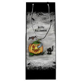 Ghost , Katze , Bat and Pumpkin , Glückliches Hall Geschenktüte Für Weinflaschen (Rückseite)
