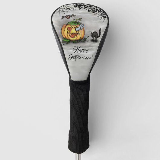 Ghost , Katze , Bat and Pumpkin , Glückliches Hall Golf Headcover (Vorderseite)