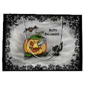 Ghost , Katze , Bat and Pumpkin , Glückliches Hall Große Geschenktüte (Rückseite)