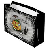 Ghost , Katze , Bat and Pumpkin , Glückliches Hall Große Geschenktüte (Rückseite Schrägansicht)