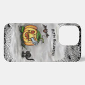 Ghost , Katze , Bat and Pumpkin , Glückliches Hall iPhone Hülle (Rückseite (Horizontal))