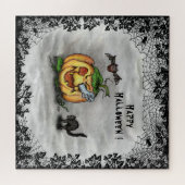Ghost , Katze , Bat and Pumpkin , Glückliches Hall Puzzle (Horizontal)
