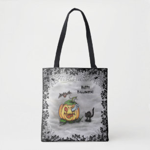 Ghost , Katze , Bat and Pumpkin , Glückliches Hall Tasche