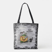 Ghost , Katze , Bat and Pumpkin , Glückliches Hall Tasche (Rückseite)