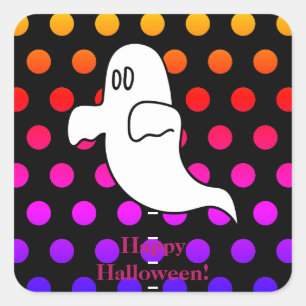 Ghost Kids Halloween Quadratischer Aufkleber