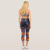 Ghost Kitten Pumpkin Candy Halloween Capri Leggings (Rückseite)