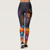 Ghost Kitten Pumpkin Candy Halloween Leggings (Rückseite)