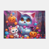 Ghost Kitten Pumpkin Candy Trick oder Trete Fußmatte (Vorderseite)