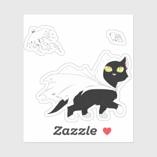 Ghost Kitty Aufkleber (Blatt)