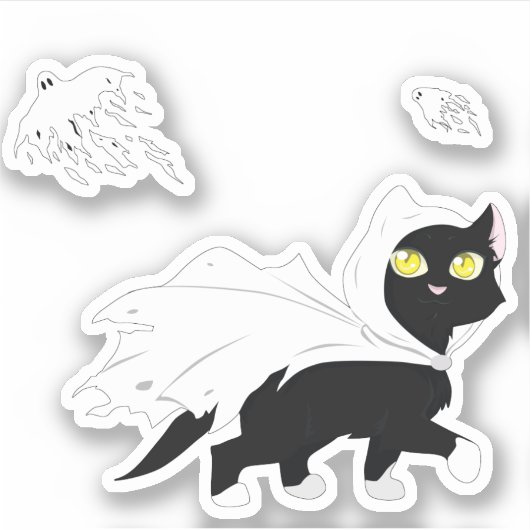 Ghost Kitty Aufkleber (Vorderseite)