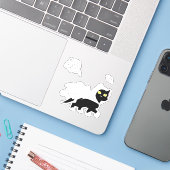 Ghost Kitty Aufkleber (Laptop mit iPhone)