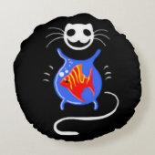 Ghost Kitty Cat Round Cushion Rundes Kissen (Rückseite)