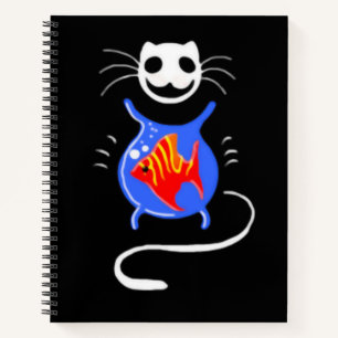 Ghost Kitty Cat Spiral Notebook Notizblock