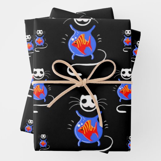 Ghost Kitty Cat Wrapping Paper Set Geschenkpapier Set (Beispiel)