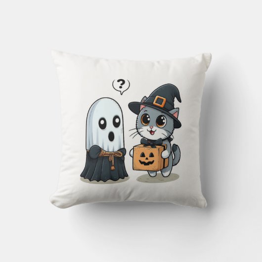 Ghost Kitty Halloween-Kostüm Kissen (Vorderseite)