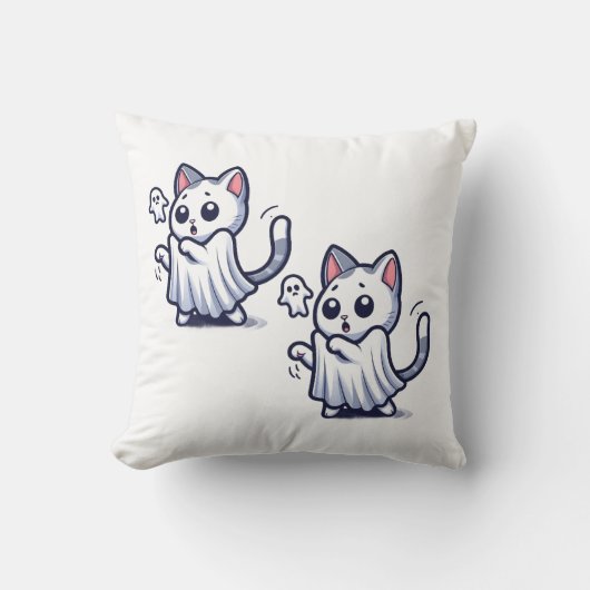 Ghost Kitty Halloween-Kostüm Kissen (Vorderseite)