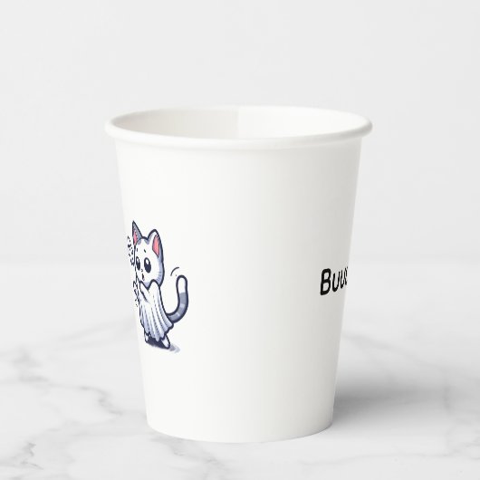 Ghost Kitty Halloween-Kostüm Pappbecher (Links)