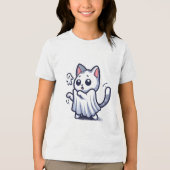Ghost Kitty Halloween-Kostüm Tri-Blend Shirt (Vorderseite)