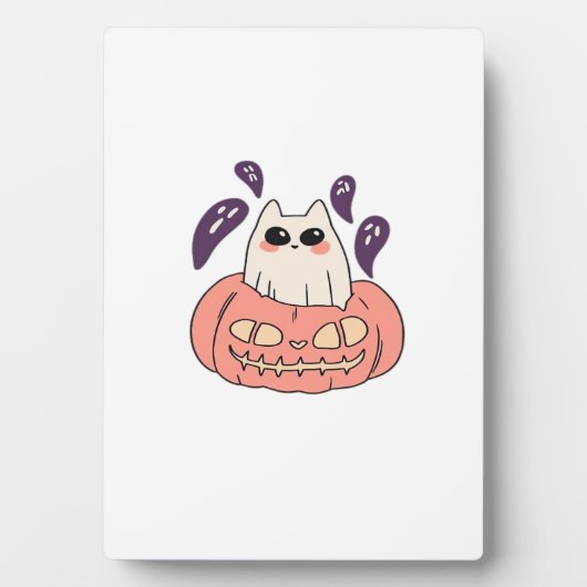 Ghost Kitty in a pumpkin Classic T-Shirt Fotoplatte (Vorderseite)
