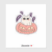 Ghost Kitty in einem Kürbis Klassischer T - Shirt Aufkleber (Blatt)