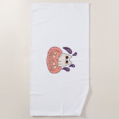 Ghost Kitty in einem Kürbis Klassischer T - Shirt Strandtuch (Vorderseite)