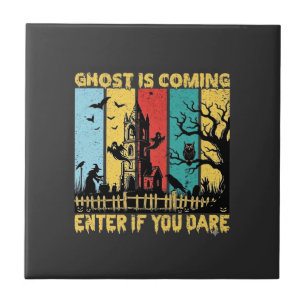 Ghost kommt Halloween Spukhaus Hexe Eule_ Fliese