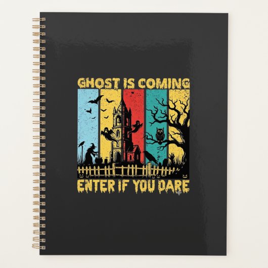 Ghost kommt Halloween Spukhaus Hexe Eule_ Planer (Vorderseite)