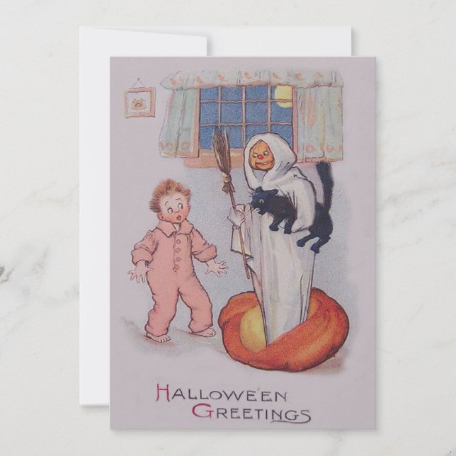 Ghost-Kostüm Lächelnde Kürbislaterne Schwarze Katz (Vorderseite)