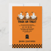 Ghost-Kostümtrick oder Treat-Halloween-Party Einladung (Vorderseite)