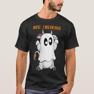 Ghost Kuh Farm Moo I Gemein Boo Moon Cosplay Hallo T-Shirt