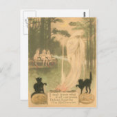 Ghost Kürbislaterne Black Cat Elves Postkarte (Vorne/Hinten)