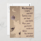 Ghost Kürbislaterne Pumpkin Black Cat Postkarte (Vorne/Hinten)