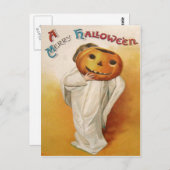 Ghost Kürbislaterne Pumpkin Child Postkarte (Vorne/Hinten)